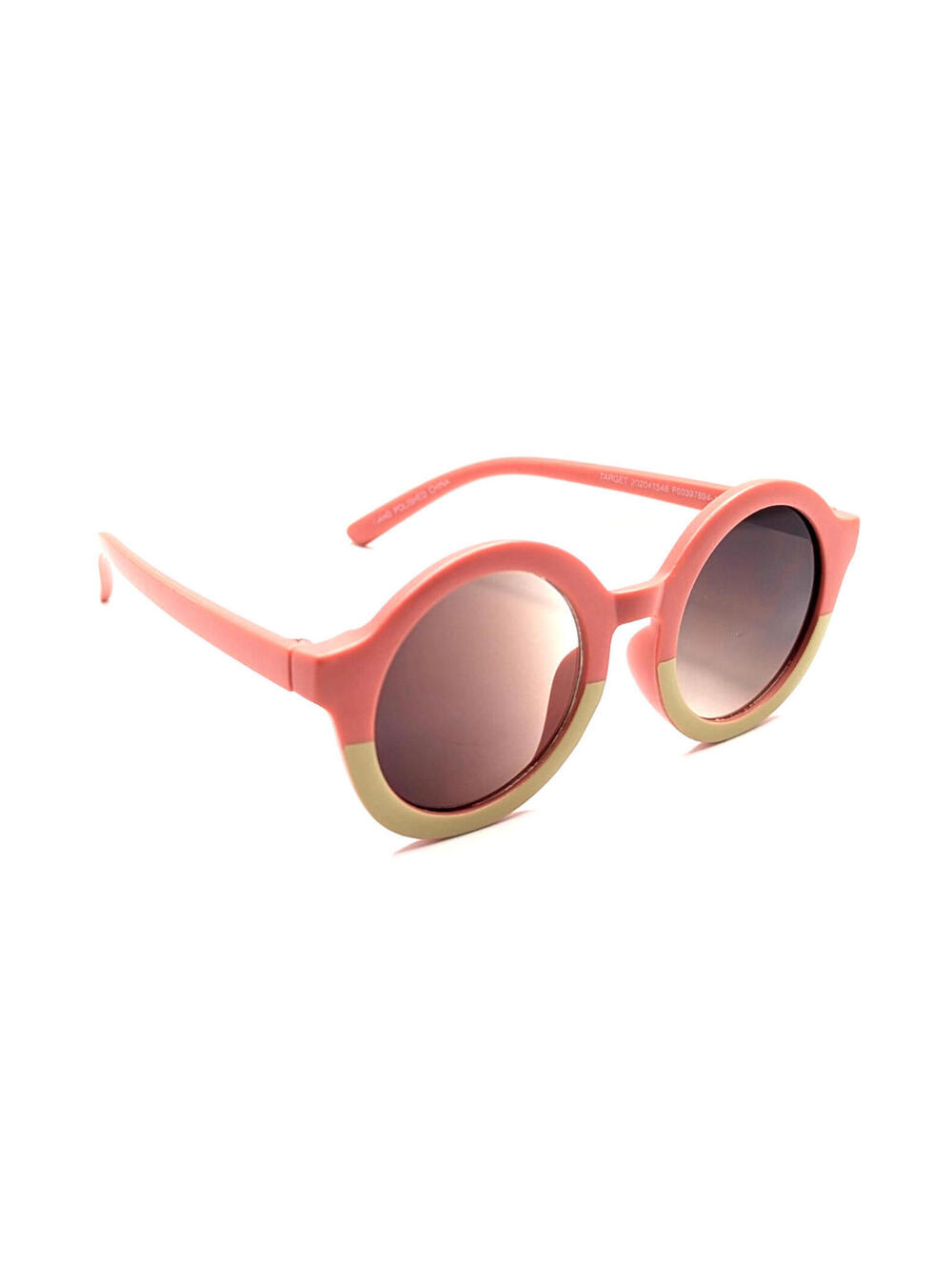 Target 202041548 Gray Gradient Lens Pink Cream Round Frame Women's Sunglasses